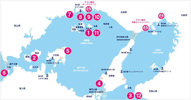 瀬戸内海リゾートマップ