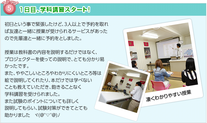 ステップ5　1日目、学科講習スタート!