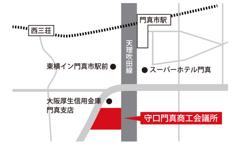 守口市・摂津市・門真市（特殊）守口門真商工会議所地図