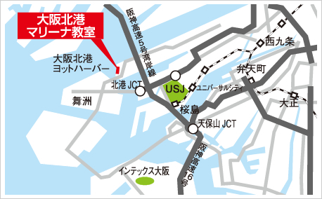 大阪北港教室（国家試験会場）地図