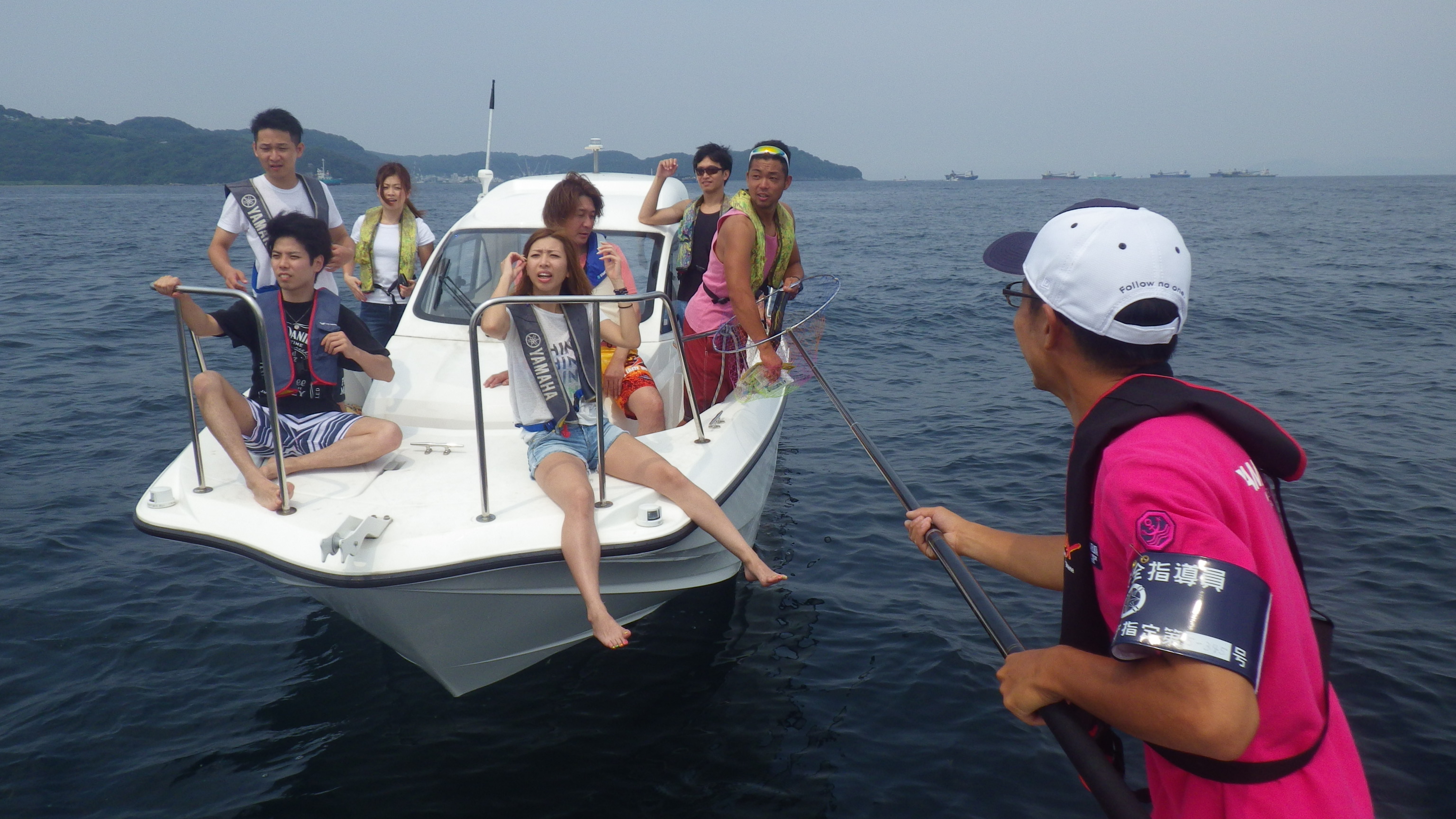 海遊び中のスタッフと遭遇！安全指導しました